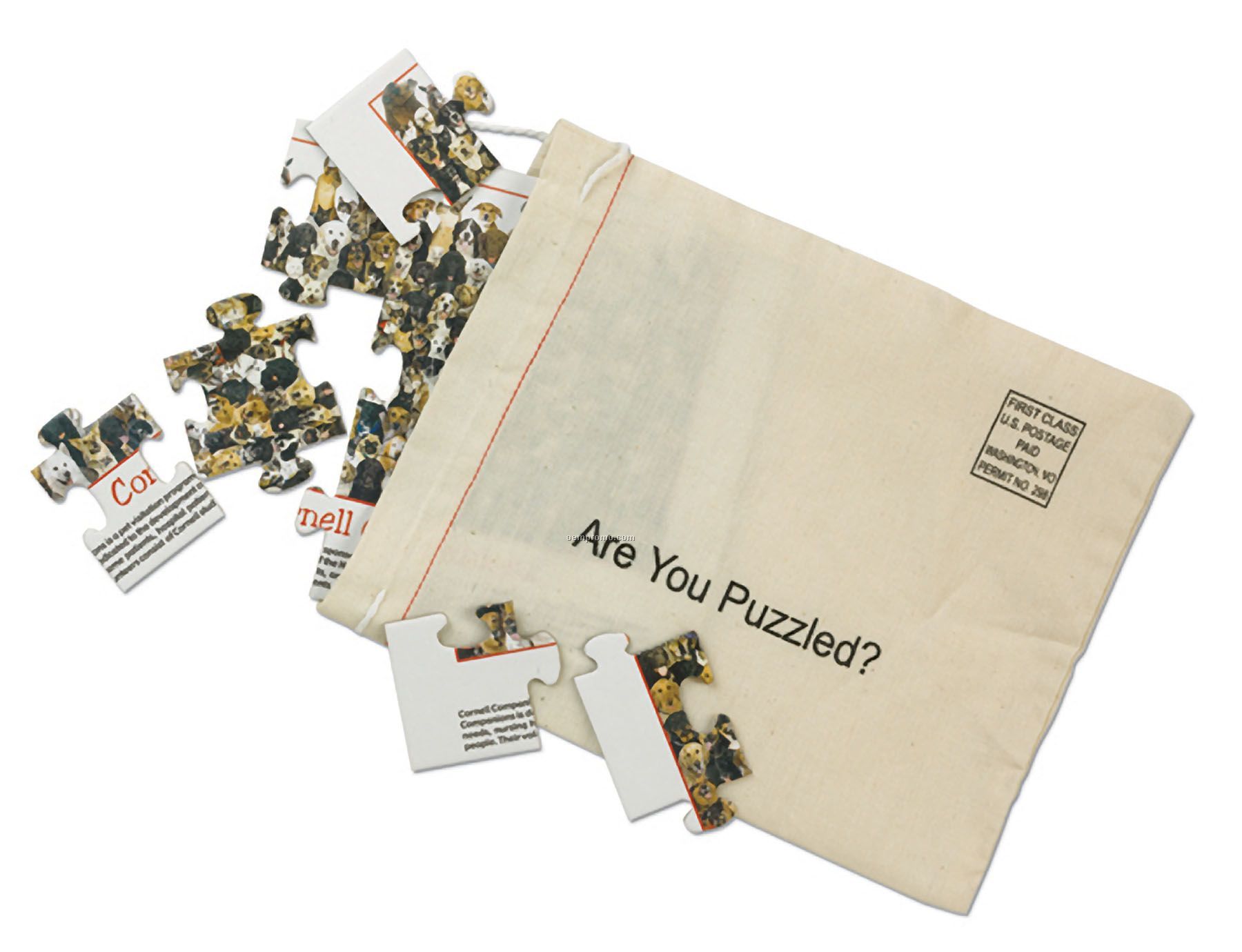 4-piece Puzzle In Cotton Mail Bag