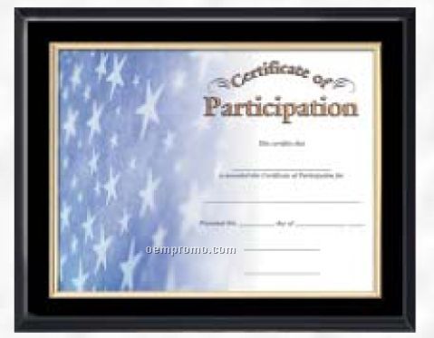 Cherry Or Jet Black Plaque W/ Certificate Award Frame