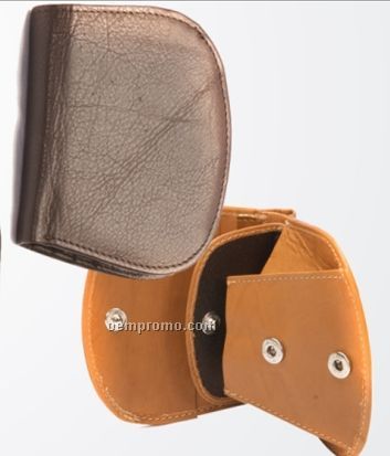 Medium Brown Cowhide Horseshoe Change Purse W/ Inside Pocket