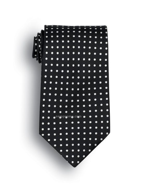Wolfmark Newport Polyester Dot Tie - Black