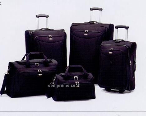 Black  Portico 5 Piece Luggage Set W/ Retractable Handle