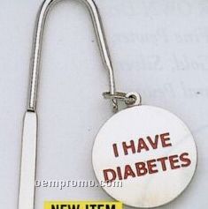 Flat Metal Bookmark With Medical Awareness Charm