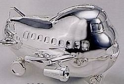 Silver Plated Airplane Bank