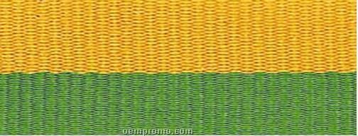 Snap Clip "V" Neck Ribbon 1-1/2"X32" - Green / Gold