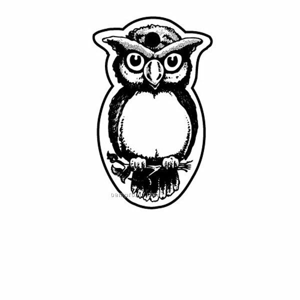 Stock Shape Collection Fat Owl Key Tag