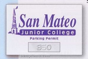Unnumbered Rectangle Clear Static Cling Inside Parking Permit (2"X3")