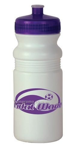 20 Oz. White Sport Bottle With 63 Mm Push Pull Lid - Free Rush Service