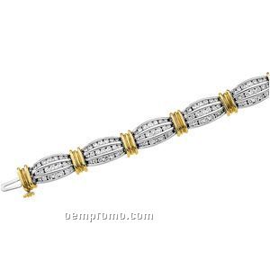 Ladies' 14ktt 3 Ct Tw Diamond Round Bracelet