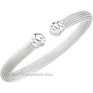 Ladies' Stainless Steel 7mm Mesh Cuff Bracelet