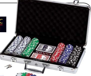 poker chip set with aluminum case