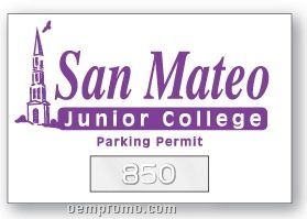 Numbered Rectangle Clear Static Cling Inside Parking Permit (2"X3")