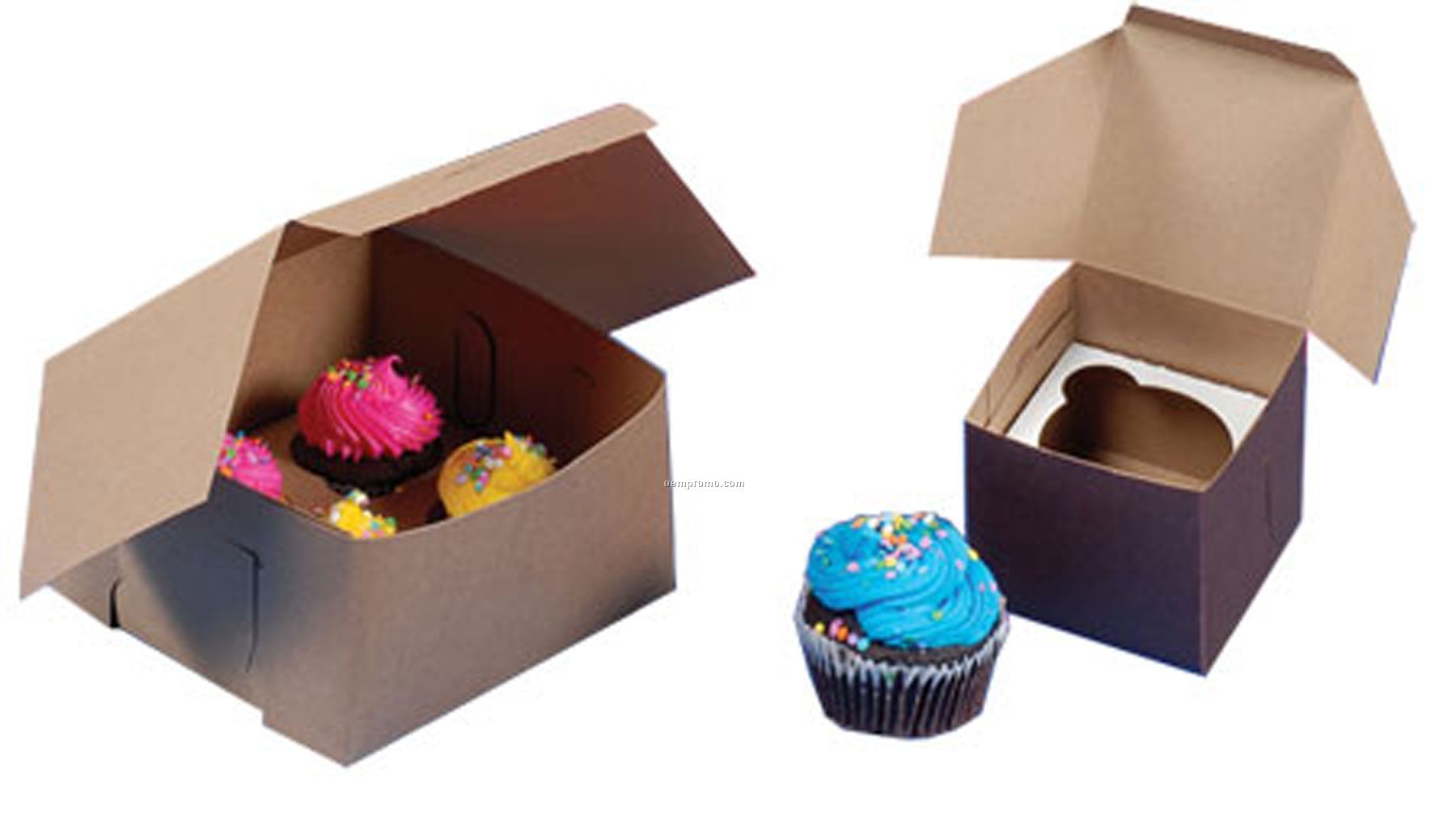 4 Mini/Reg Cupcake Boxes (7"X7"X4")