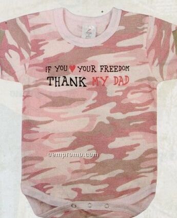 Baby Pink Camouflage Thank My Dad Infant Romper