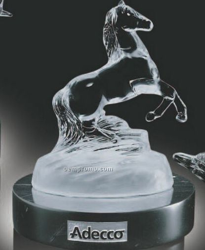 Horse Statuette Award On Marble Base (6-1/4