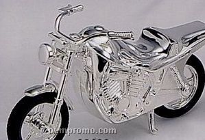 Silver Plated Motorcycle Bank