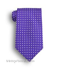 Wolfmark Newport Polyester Dot Tie - Purple And White