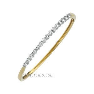 Ladies' 14ktt 2 Ct Tw Diamond Round Bangle Bracelet