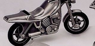 Pewter Finished Motorcycle Bank