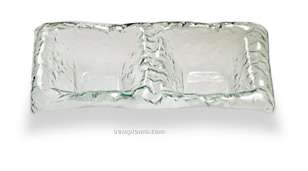 Tuscany Glass Collection Nuvola 2 Compartment Dish