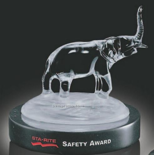 Elephant Statuette Award On Marble Base (6")