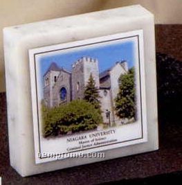 White Marble Paperweight (3"X3")