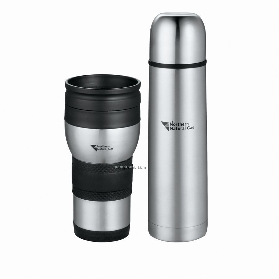 Auto Perf Tumbler And Flask Gift Set