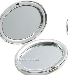 Silver Oval Compact Mirror