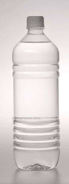 Bottled Water With Custom Label & White Flat Cap - 12 Pack (33-4/5 Oz.)