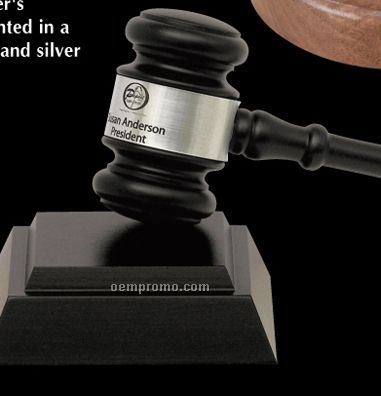 Ebony Finish Standard Director's Gavel & Sound Block Set