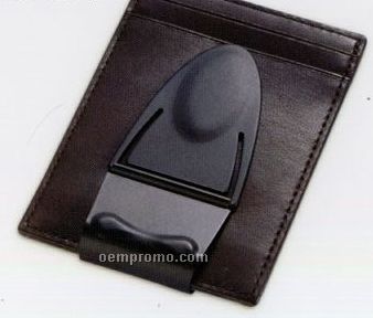 Geneva Cabretta Leather Wallet W/ Business Card Pocket & Money Clip