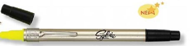 Metal Dual Purpose Ball Pen & Highlighter (Silver)