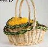 12-1/2"X9-3/4"X6" & 16"X13-1/2"X7-1/2" Set Of 2 Oval W/ Handle Baskets