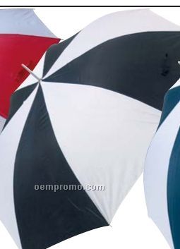 All-weather Black/ White 48" Auto Open Umbrella