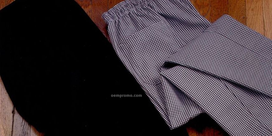 Black / White Chef Designs Blended Baggy Pants W/ Zip Fly