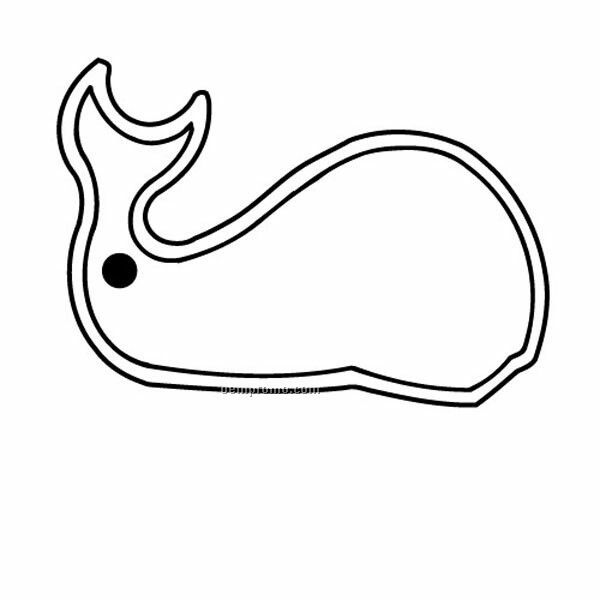 Stock Shape Collection Large Whale Outline 2 Key Tag