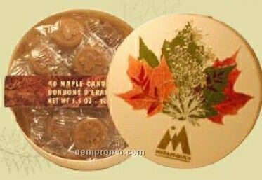 How Sweet Maple Syrup Peanut Brittle In Medium Round Box (Thermal)