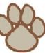 Stock Beige Paw Print Chenille Patch