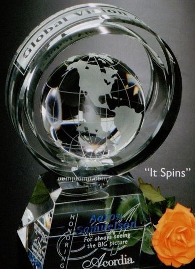 Awards In Motion Spinning Crystal Global Ring Award