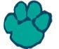 Stock Teal Green Paw Print Chenille Patch