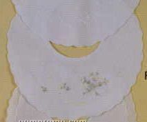 Baby Boutross White Linen Embroidered Bib With Color Flower