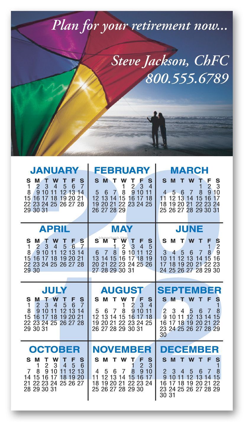 Full Color Rectangle Calendar Magnet / 30 Mil - Group L1 (2 1/2"X4 1/2")