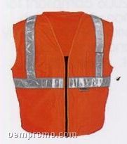 Premium Class II Orange Surveyor's Safety Vests (S/M-2xl) Blank