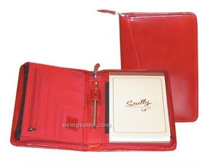 Blue Soft Lamb Leather Junior Zip Padfolio