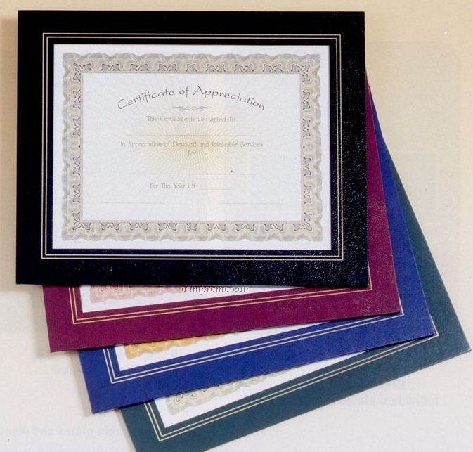 Blue Leatherette 10 3/4"X13" Frame For 8 1/2"X11" Certificate