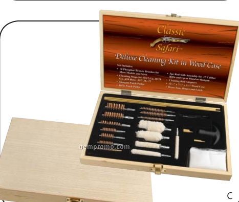 Classic Safari Deluxe Cleaning Kit In Wood Case