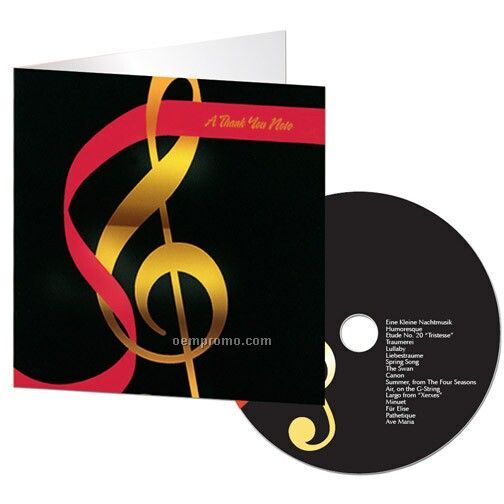 Treble Clef Thank You Card With Matching CD