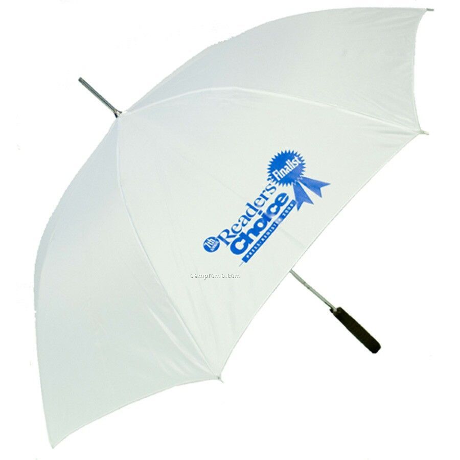 All Weather 48" Solid White Auto Open Umbrella