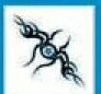 Stock Temporary Tattoo - Blue Star Tribal Symbol (1.5"X1.5")