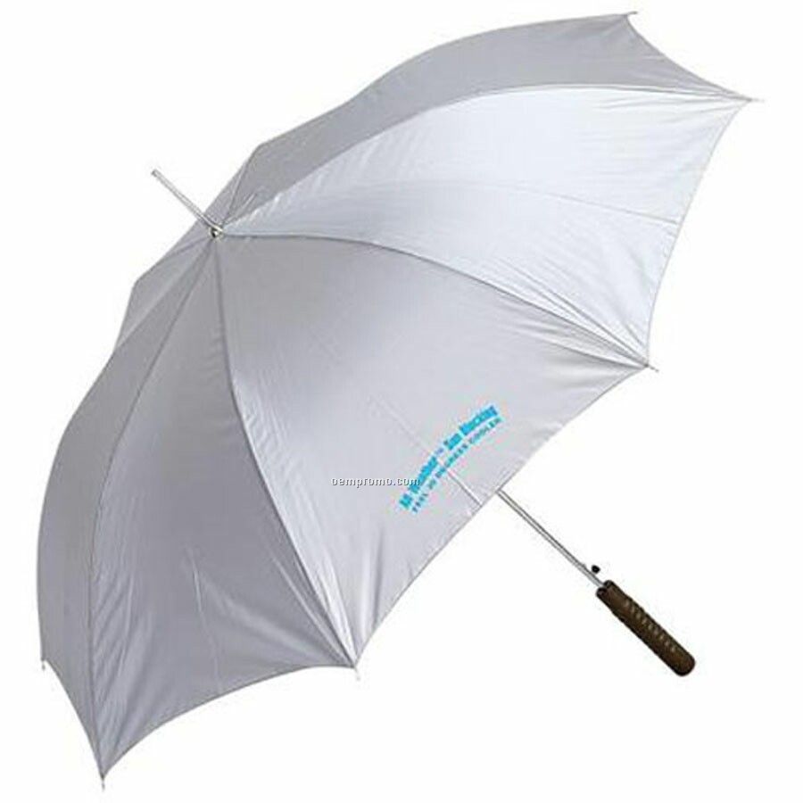 All Weather 48" Solid Silver Auto Open Umbrella