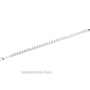 Ladies' 7"Sterling Silver 4-1/2mm Box Chain Bracelet